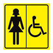Визуальная пиктограмма «Женский туалет для инвалидов», ДС27 (пластик 2 мм, 150х150 мм)
